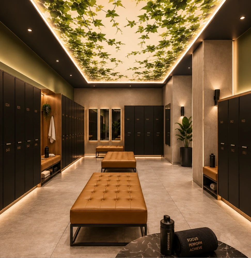 Vestiaires haut de gamme du centre sportif Lux Feate